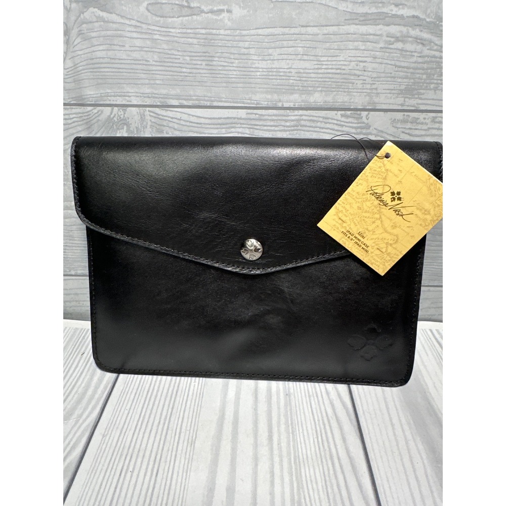 Patricia Nash Heritage Black Leather Mini iPad Case Clutch Wallet A81001